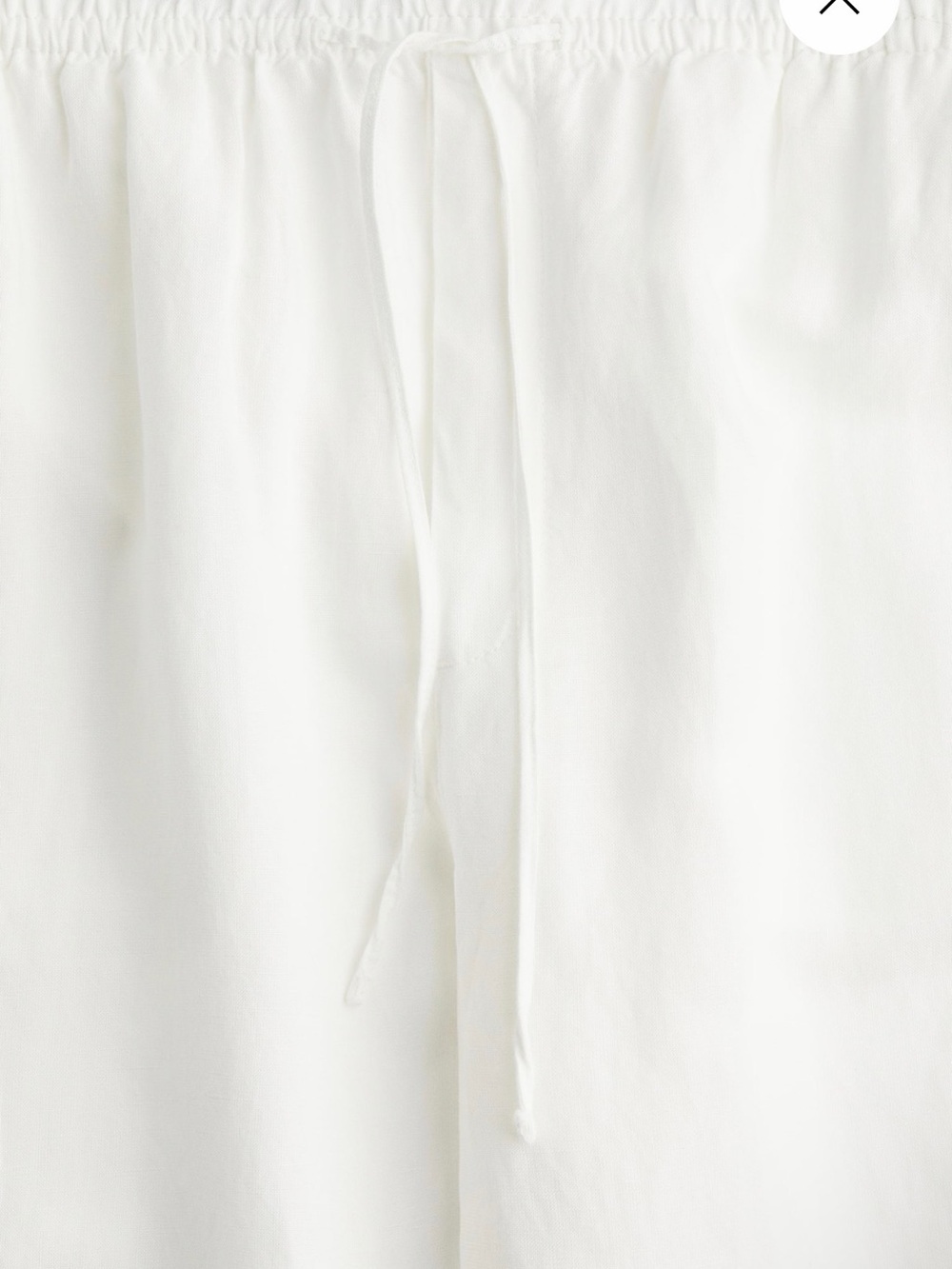 H&M White Elastic Drawstring Athletic Shorts